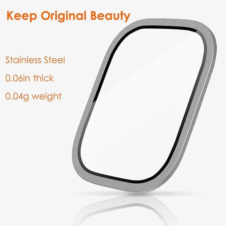 Apple Watch Metalic Alloy Frame Screen Protector Glass Screen Protectors Ultra 49mm / Silver / Clear