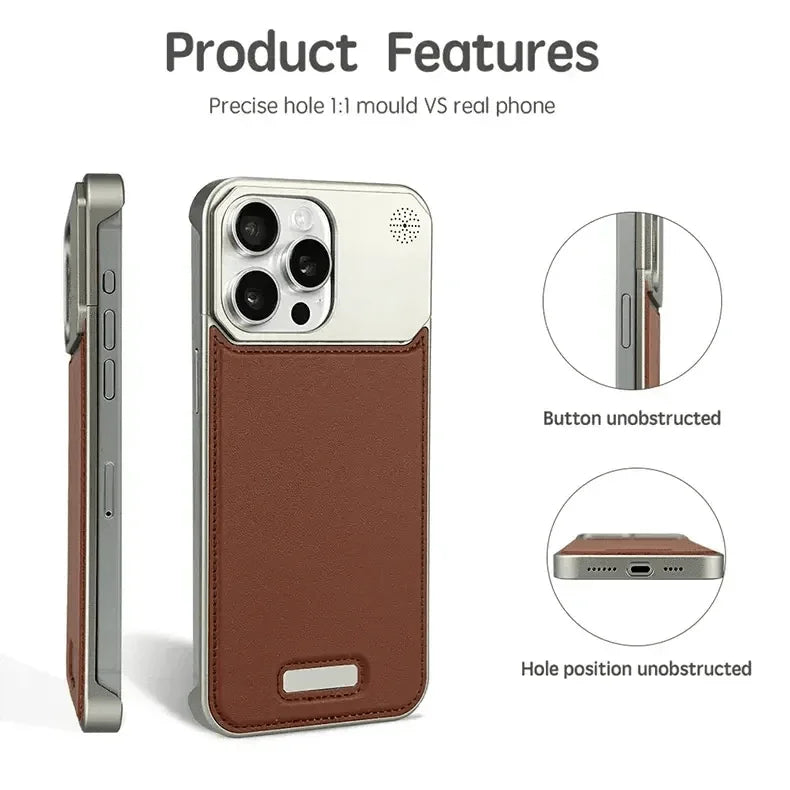 Aromatherapy Magsafe Leather Heat Dissipation Case for iPhone 15 Pro