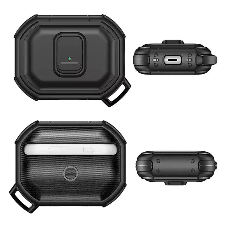 Auto Snap Switch Case with Secure Lock Clip for Apple Airpods