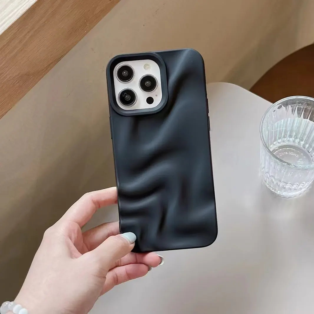 Water Ripple Pattern Silicone Soft Case for iPhone 15 Pro Max iPhone 15 Pro Max black Cases & Covers