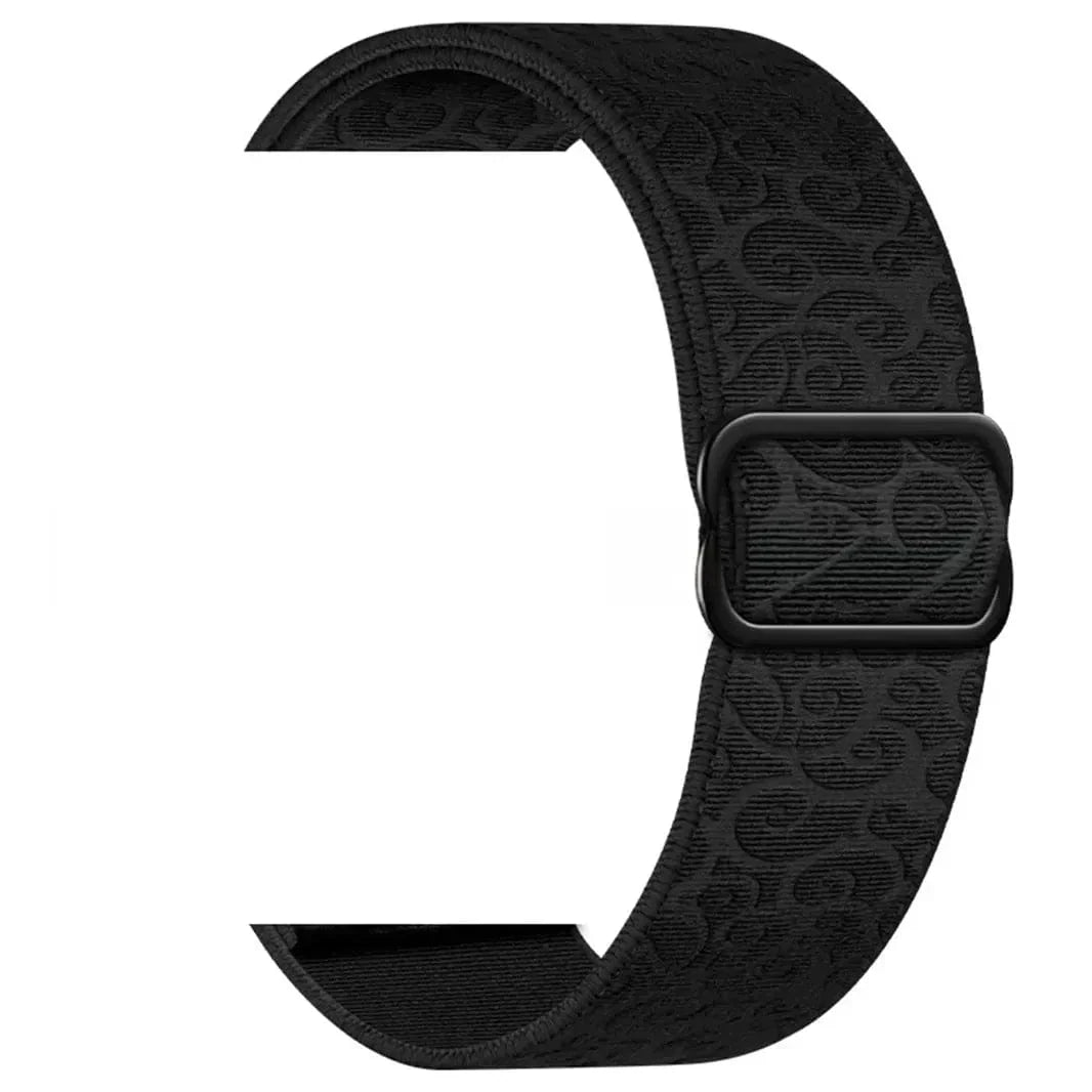 Textured Nylon Soft Elastic Adjustable Band for Apple Watch 42 | 44 | 45 | Ultra 49 | 46mm S10 42 | 44 | 45 | Ultra 49 | 46mm S10 black Straps & Bands