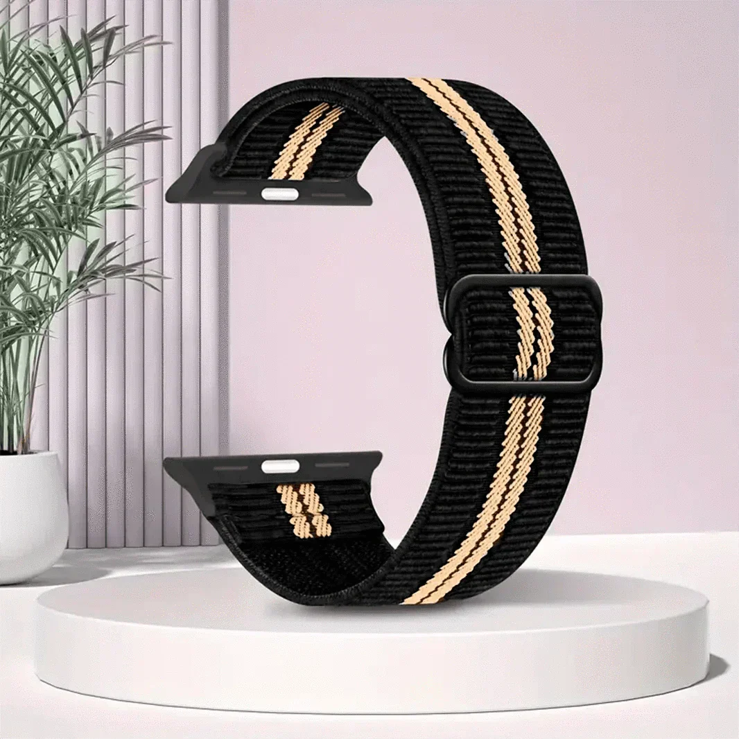 Nylon Soft Elastic Adjustable Band for Apple Watch 38 | 40 | 41 | 42mm S10 38 | 40 | 41 | 42mm S10 black Straps & Bands