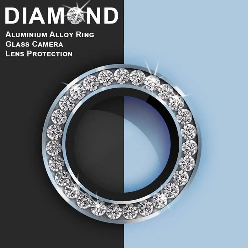 Bling Diamond Camera lens protector glass ring aluminum alloy frame for Apple iPhone