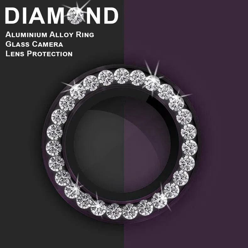 Bling Diamond Camera lens protector glass ring aluminum alloy frame for Apple iPhone