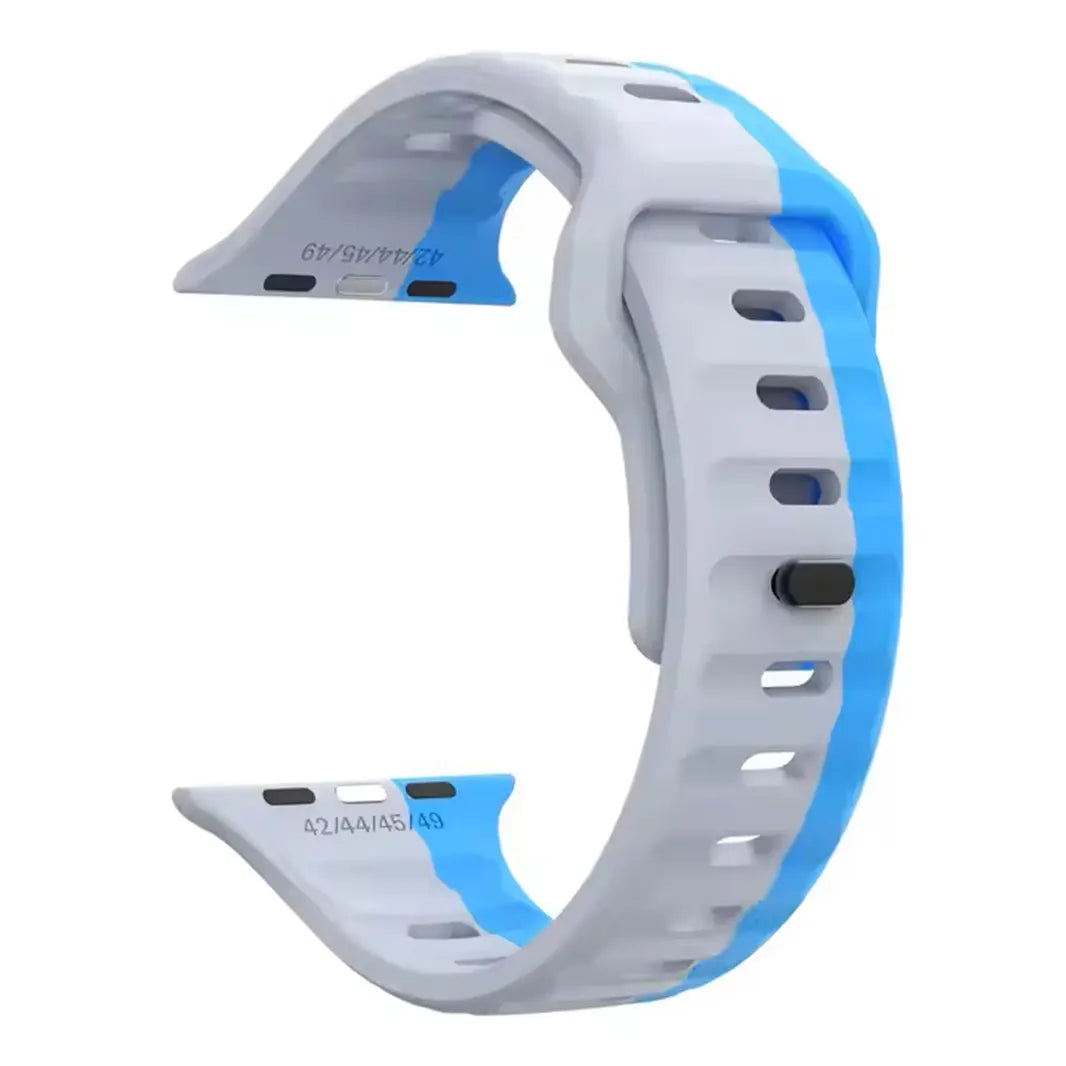 Waterproof Dual Color Sport Strap for Apple Watch 42 | 44 | 45 | Ultra 49 | 46mm S10 42 | 44 | 45 | Ultra 49 | 46mm S10 surf-blue Straps & Bands