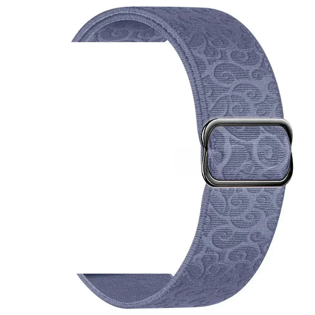 Textured Nylon Soft Elastic Adjustable Band for Apple Watch 38 | 40 | 41 | 42mm S10 38 | 40 | 41 | 42mm S10 bluish-grey Straps & Bands