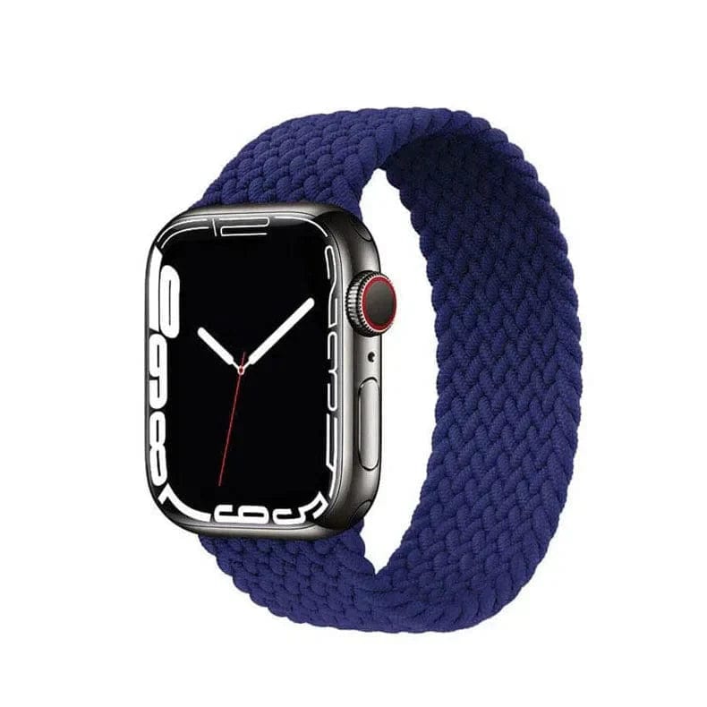 Braided Solo Elastic Sport Loop Band for Apple Watch Watch Bands 42mm | 44mm | 45mm | Ultra 49mm - Medium / Blue