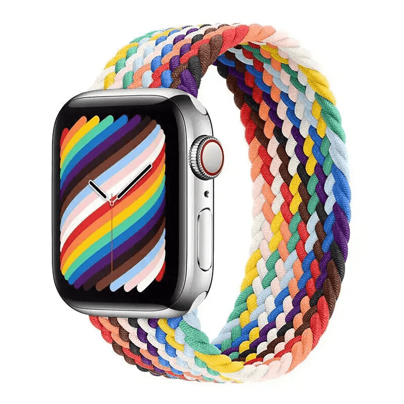 Braided Solo Elastic Sport Loop Band for Apple Watch Watch Bands 42mm | 44mm | 45mm | Ultra 49mm - Medium / Multicolor