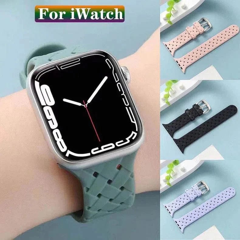 Braided Weave Breathable Soft Silicone Band for Apple Watch Watch Bands