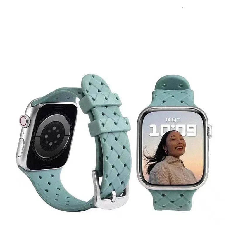 Braided Weave Breathable Soft Silicone Watch Band for Apple Watch