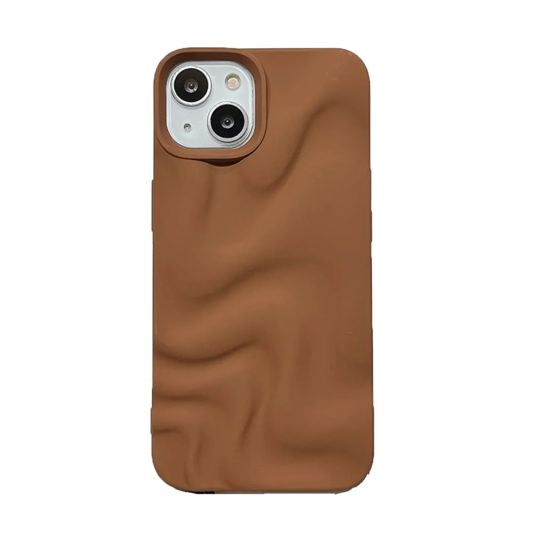 Water Ripple Pattern Silicone Soft Case for iPhone 15 Pro Max iPhone 15 Pro Max dark brown Cases & Covers
