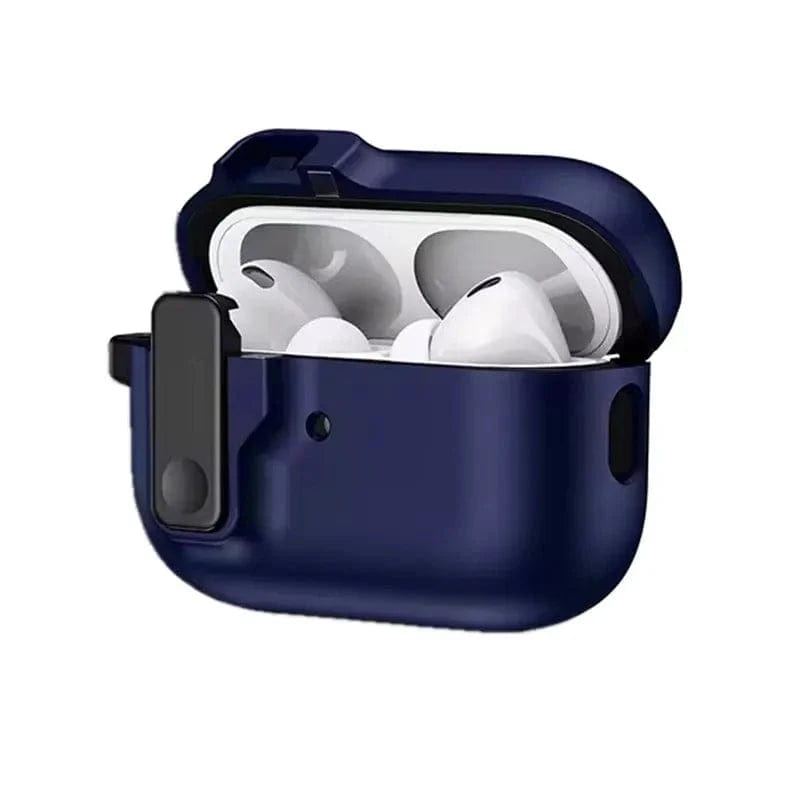 Bullet Design Case with Modern Lock for Apple Airpods Case Covers Airpods Pro / Midnight Blue