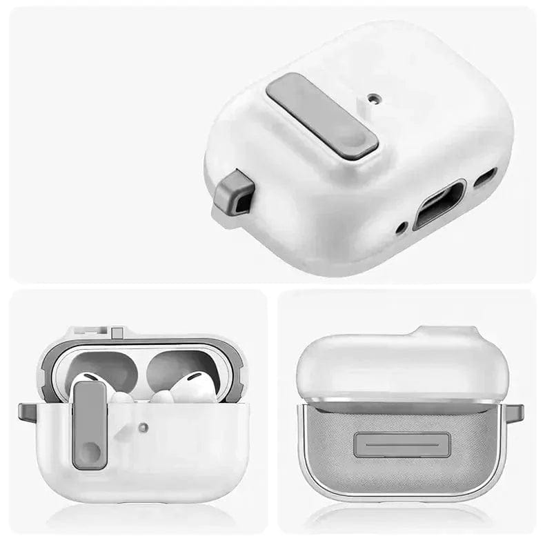 Bullet Design Case with Modern Lock for Apple Airpods Case Covers Airpods Pro / White