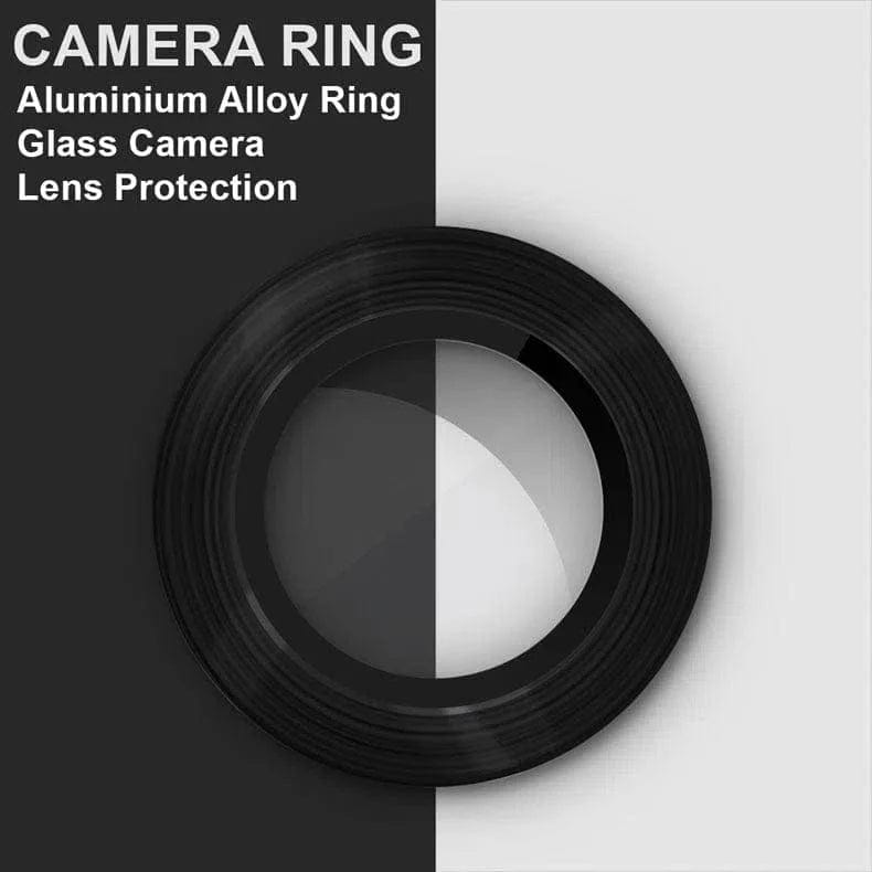 Camera Lens Protector Glass aluminum alloy frame Ring for iPhone 15 Series Phone Camera Accessories iPhone 15 Plus / Black