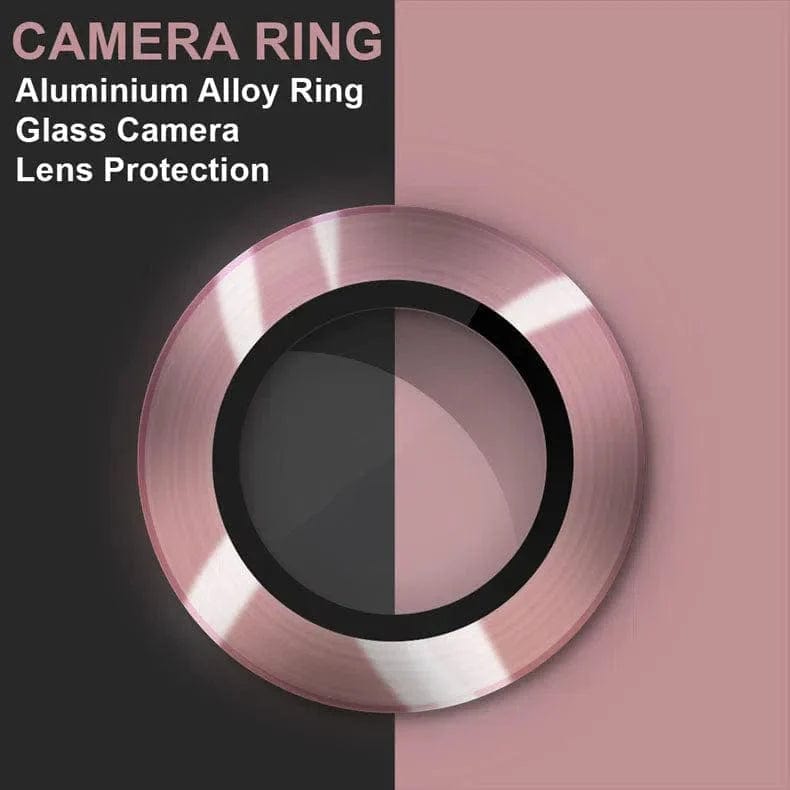 Camera Lens Protector Glass aluminum alloy frame Ring for iPhone 15 Series Phone Camera Accessories iPhone 15 Plus / Rose Gold