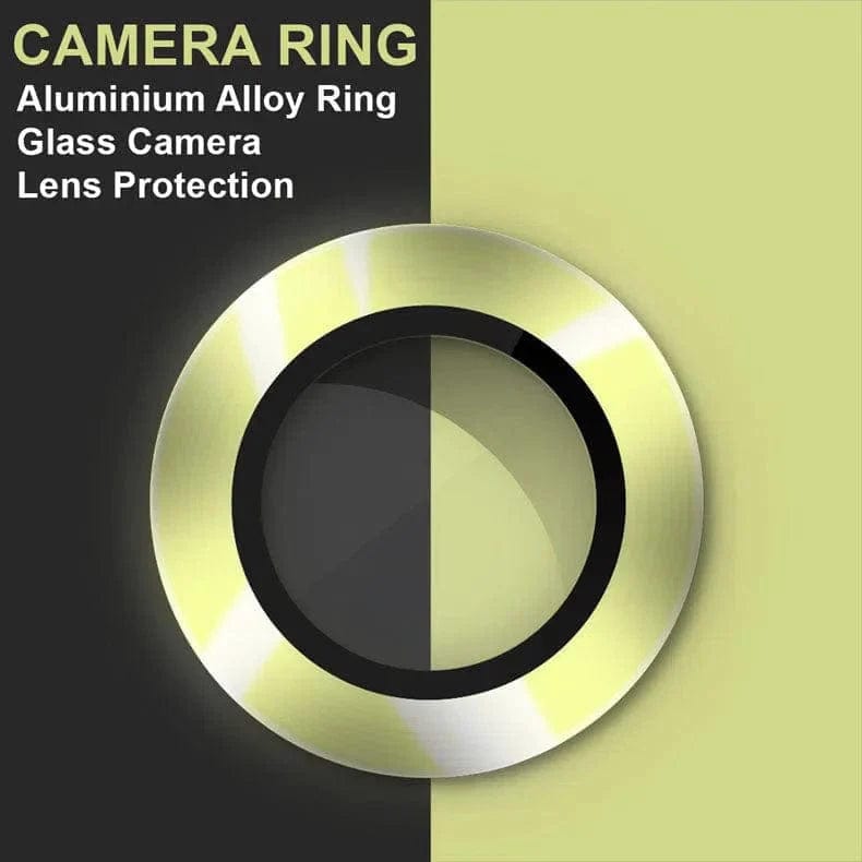 Camera Lens Protector Glass aluminum alloy frame Ring for iPhone 15 Series Phone Camera Accessories iPhone 15 Plus / Banana Yellow