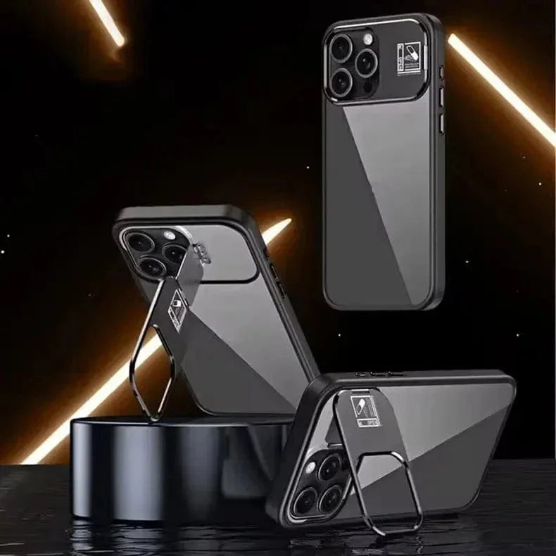 Camera Metal Kickstand Magsafe With Camera Lens Case for iPhone 15 Pro