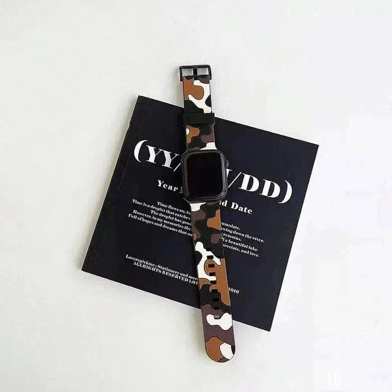Camo Soft Silicone Band for Apple Watch 42 | 44 | 45 | Ultra 49 | 46mm S10
