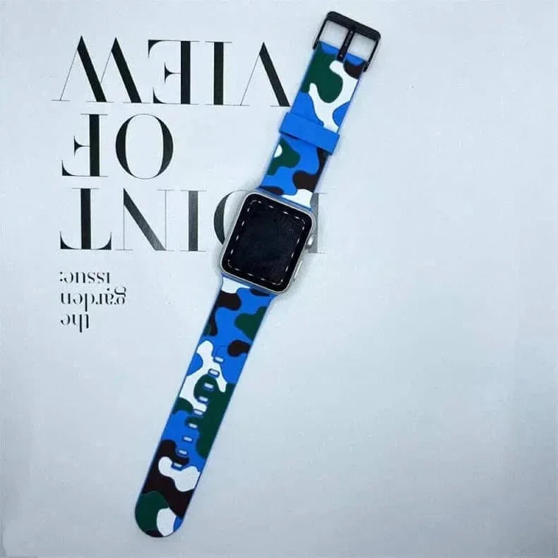 Camo Soft Silicone Band for Apple Watch 42 | 44 | 45 | Ultra 49 | 46mm S10