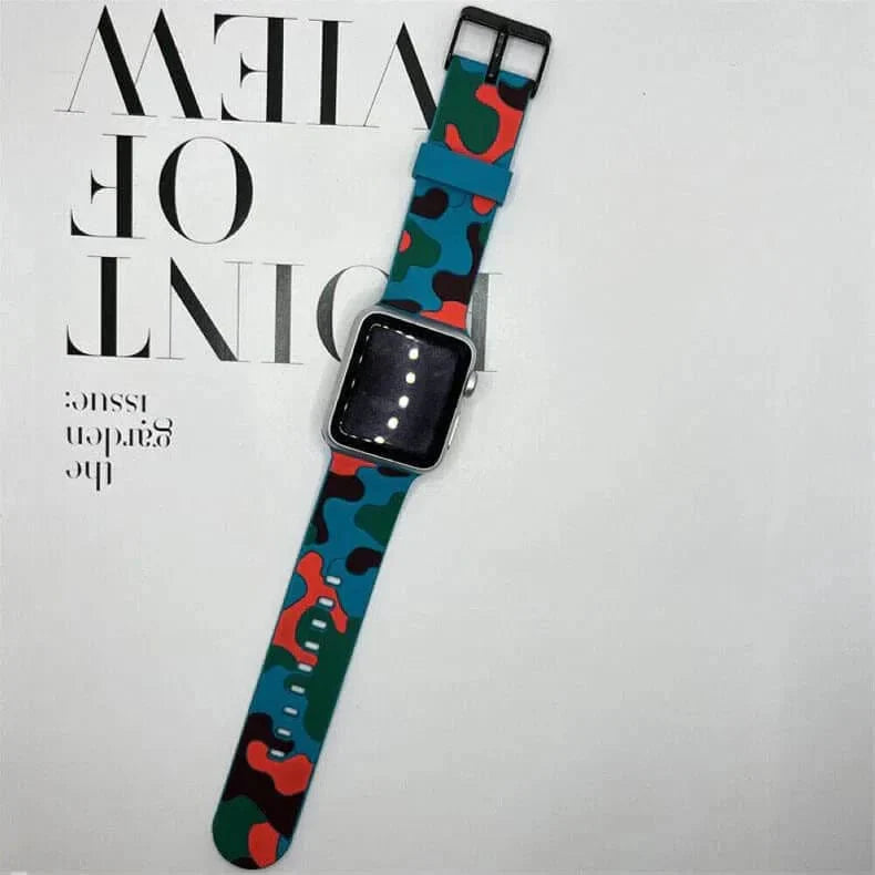 Camo Soft Silicone Watch Band for Apple Watch