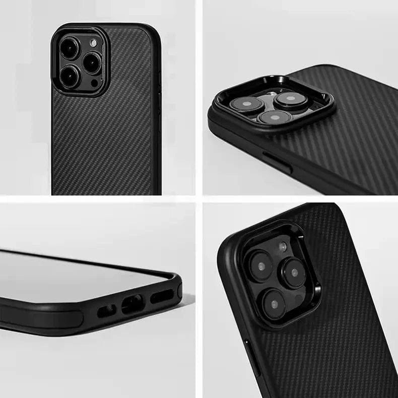 Carbon Fiber MagSafe PC Back and TPU Bumper Case for iPhone Back Cases