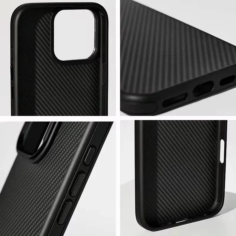 Carbon Fiber MagSafe PC Back and TPU Bumper Case for iPhone Back Cases