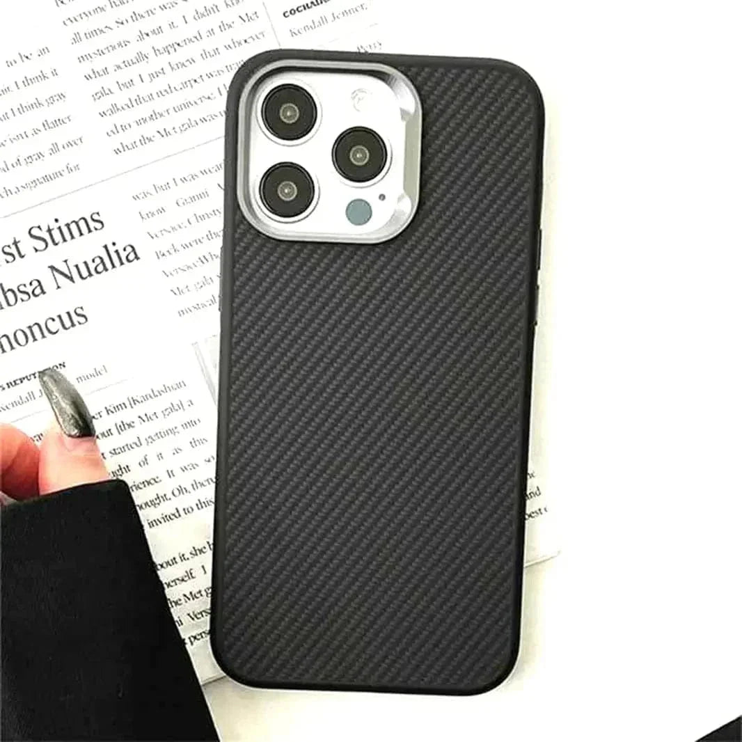 Carbon Fiber Magsafe PC Back and TPU Frame Case for iPhone 16
