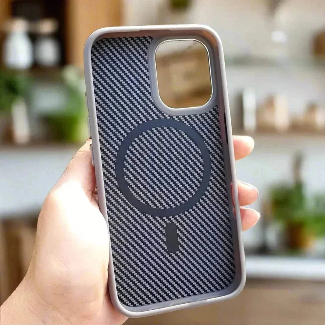 Carbon Fiber Magsafe PC Back and TPU Frame Case for iPhone 16 Plus