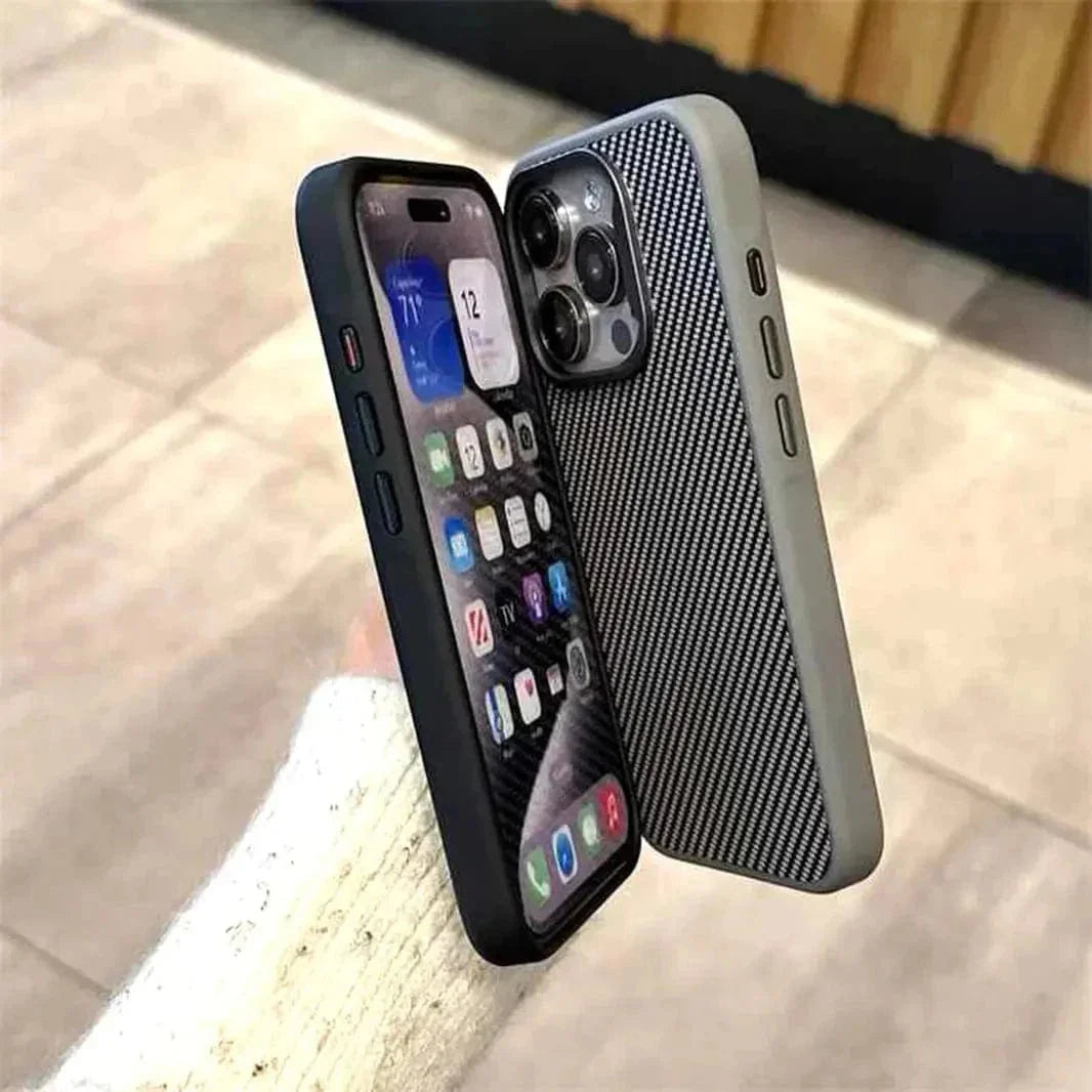 Carbon Fiber Magsafe PC Back and TPU Frame Case for iPhone 16 Plus