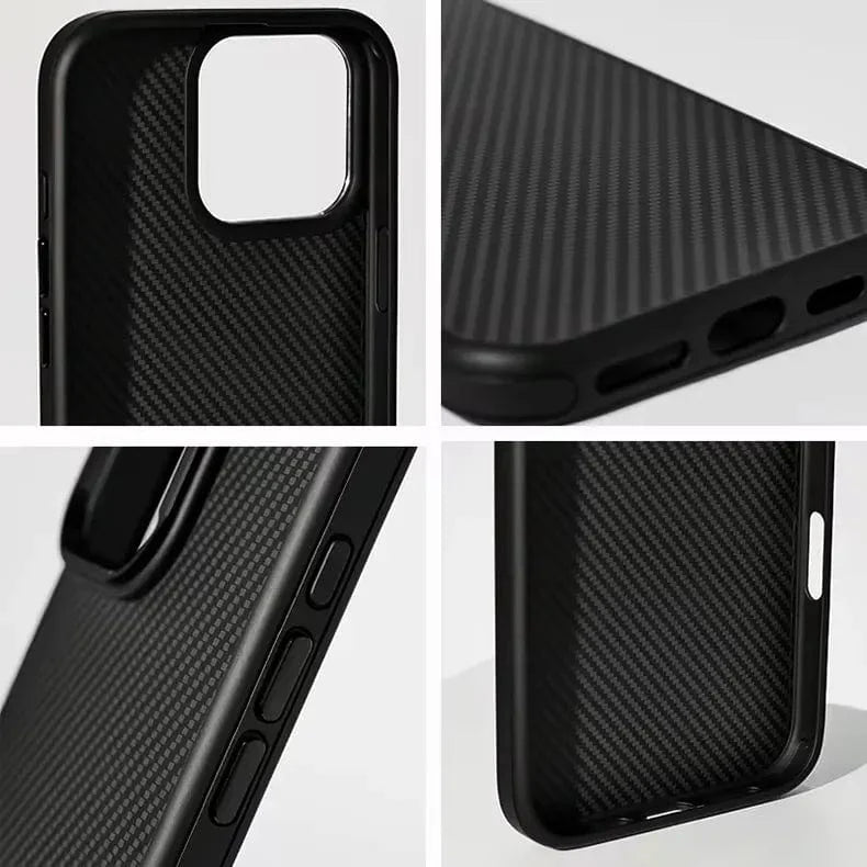 Carbon Fiber MagSafe PC Back and TPU Bumper Case for Apple iPhone