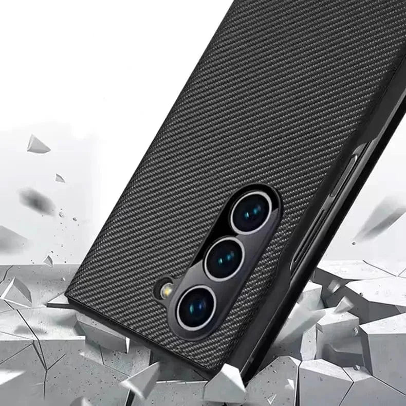 Carbon Fiber Texture Diary Case for Samsung Z Fold5