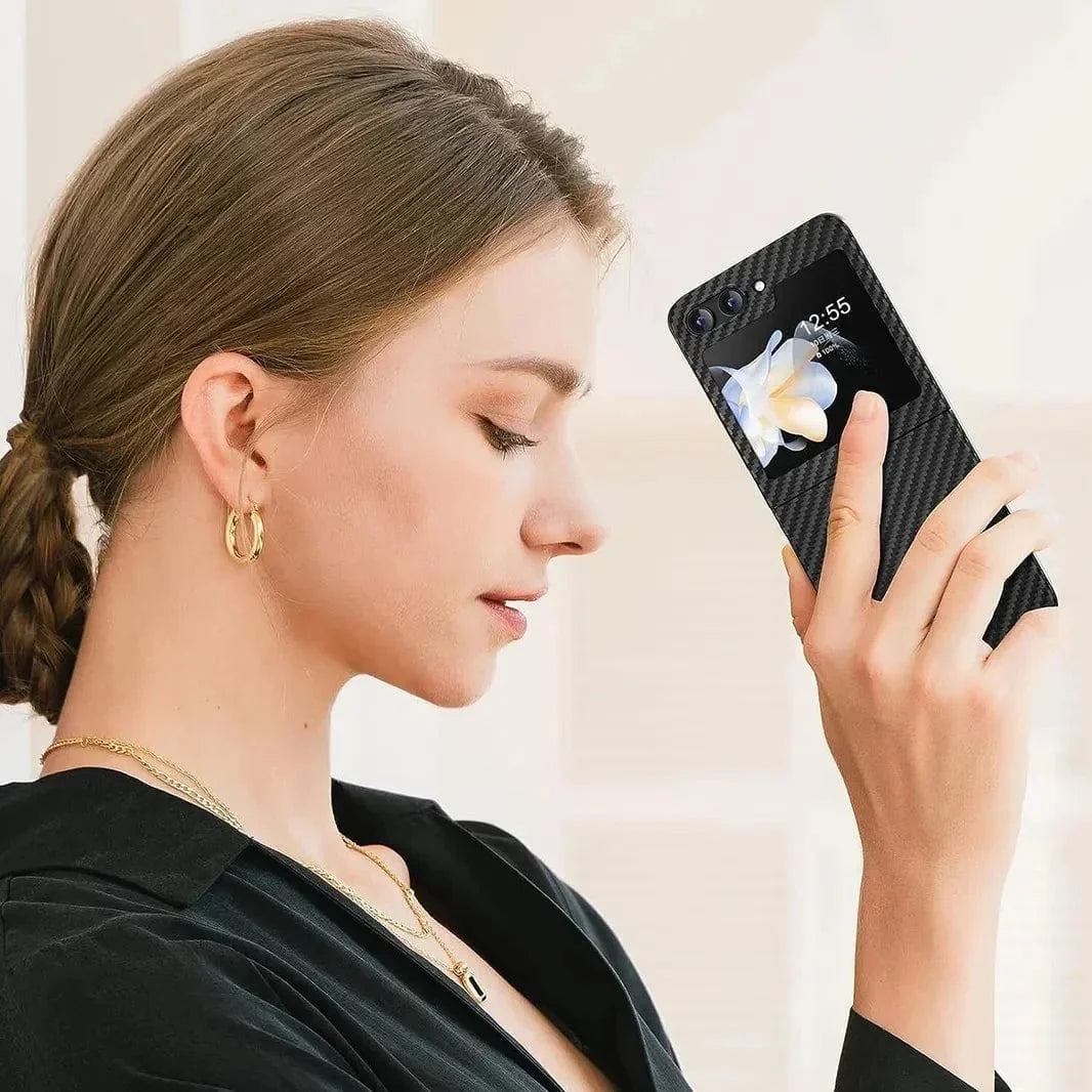 Carbon Fiber Texture Hard Case for Samsung Z Flip5