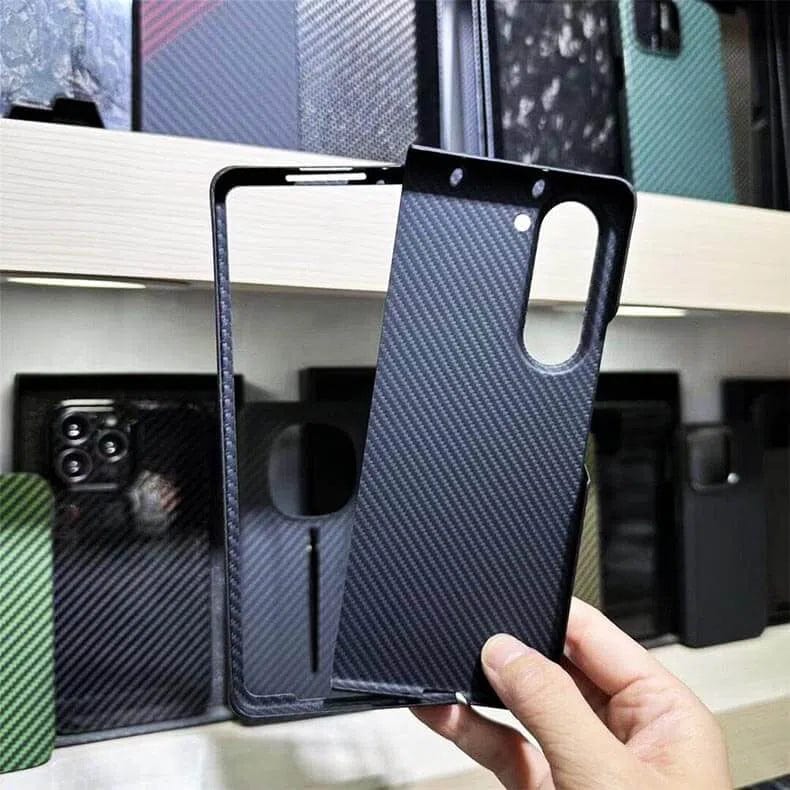 Carbon Fiber Texture Hard Phone Back Case for Samsung Galaxy Z Fold