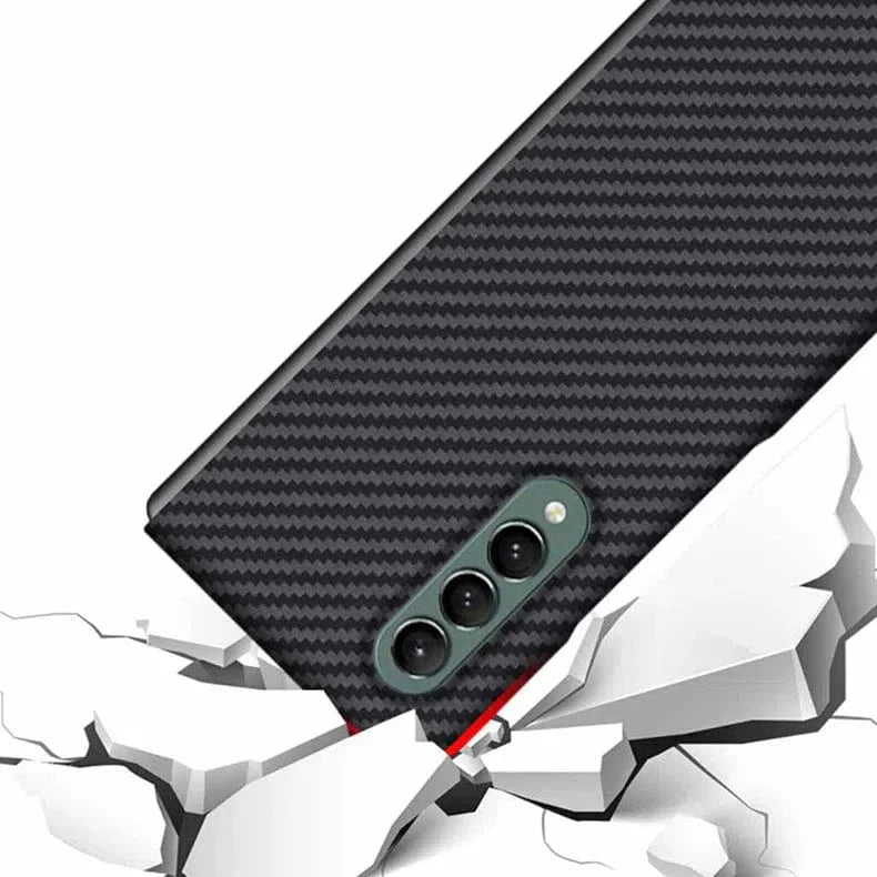 Carbon Fiber Texture Hard Phone Back Case for Samsung Galaxy Z Fold