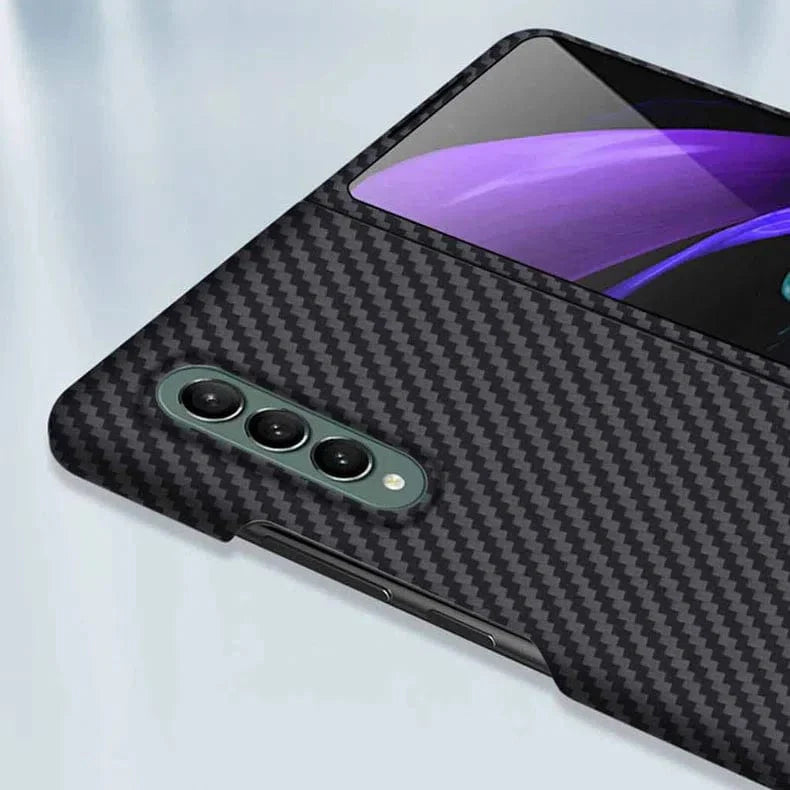 Carbon Fiber Texture Hard Phone Back Case for Samsung Galaxy Z Fold