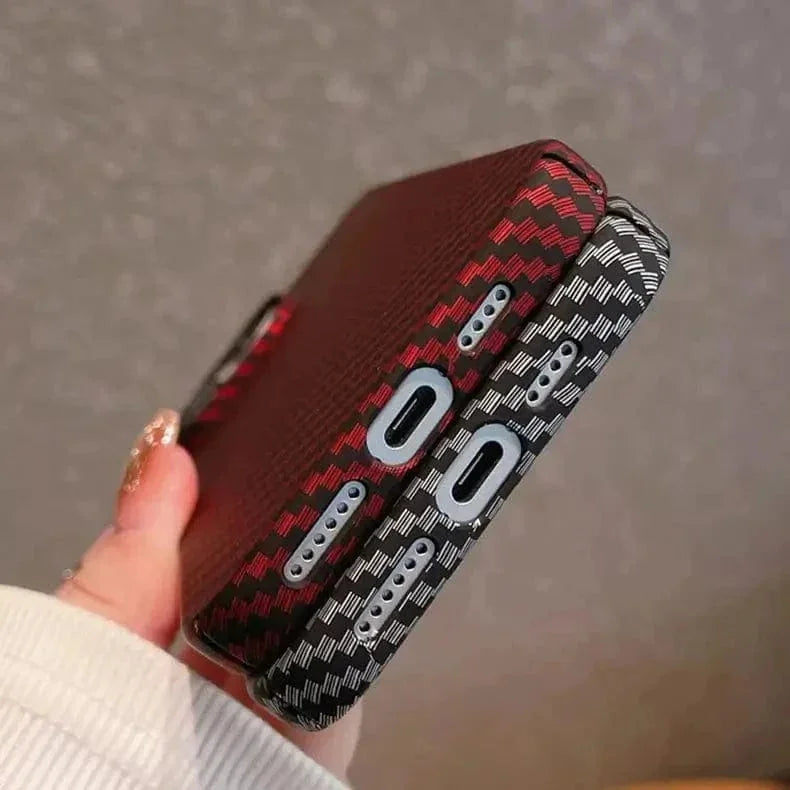 Carbon Fiber Texture Hard Slim Case for iPhone 13