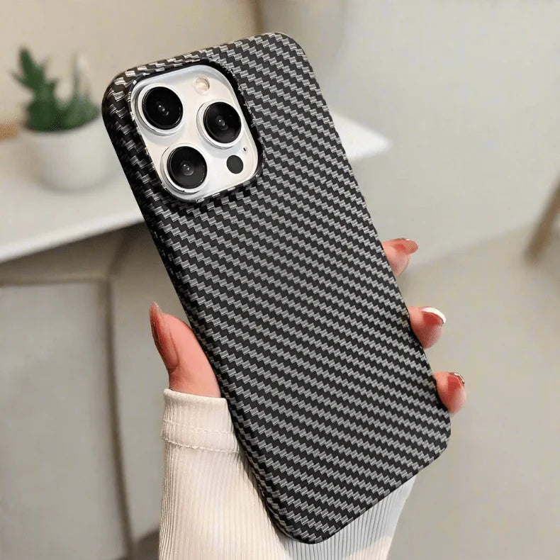 Carbon Fiber Texture Hard Slim Case for iPhone 14
