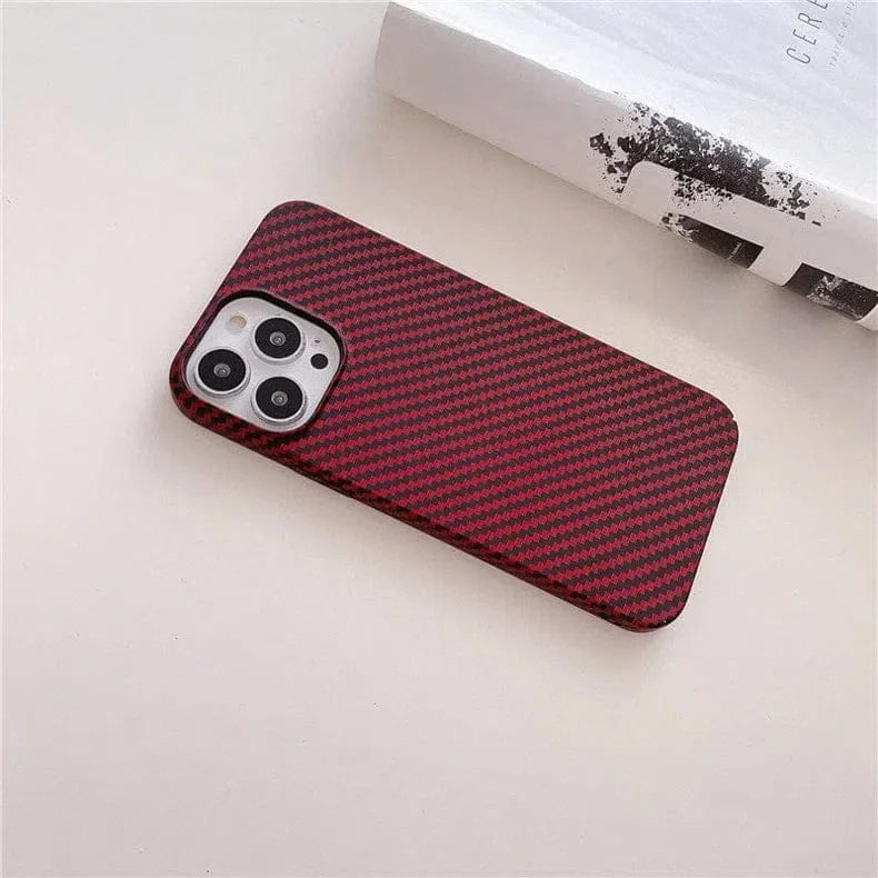 Carbon Fiber Texture Hard Slim Case for iPhone 14