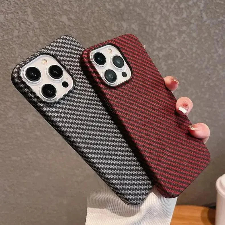 Carbon Fiber Texture Hard Slim Case for iPhone 14 Plus