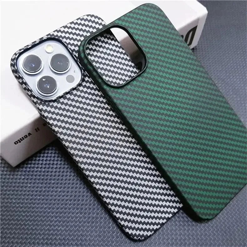 Carbon Fiber Texture Hard Slim Case for iPhone 14 Pro