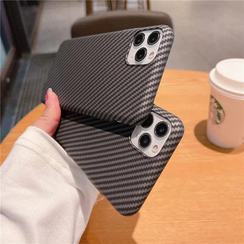 Carbon Fiber Texture Hard Slim Case for iPhone 14 Pro Max