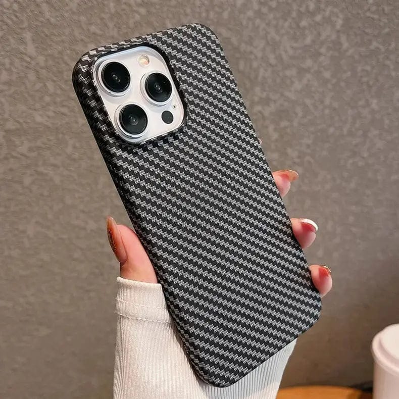 Carbon Fiber Texture hard slim Case for iPhone Back Cases iPhone 14 Pro Max / Black