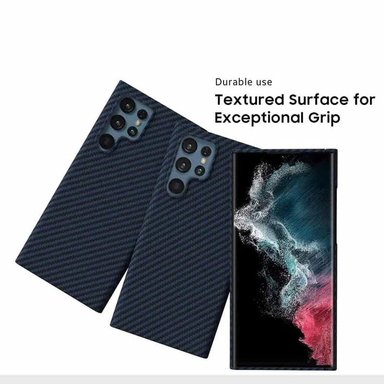 Carbon Fiber Texture Soft Coating Hard Phone Back Case for Samsung Galaxy