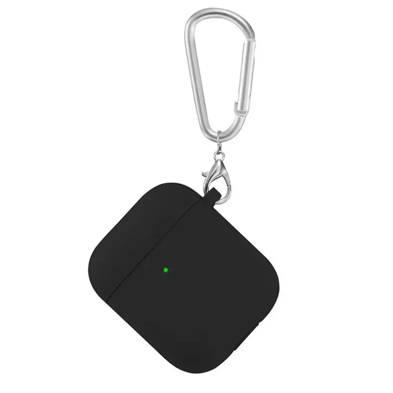 Liquid Silicone front LED visible Cover for Airpods 1 | 2 Airpods 1 | 2 black Cases & Covers