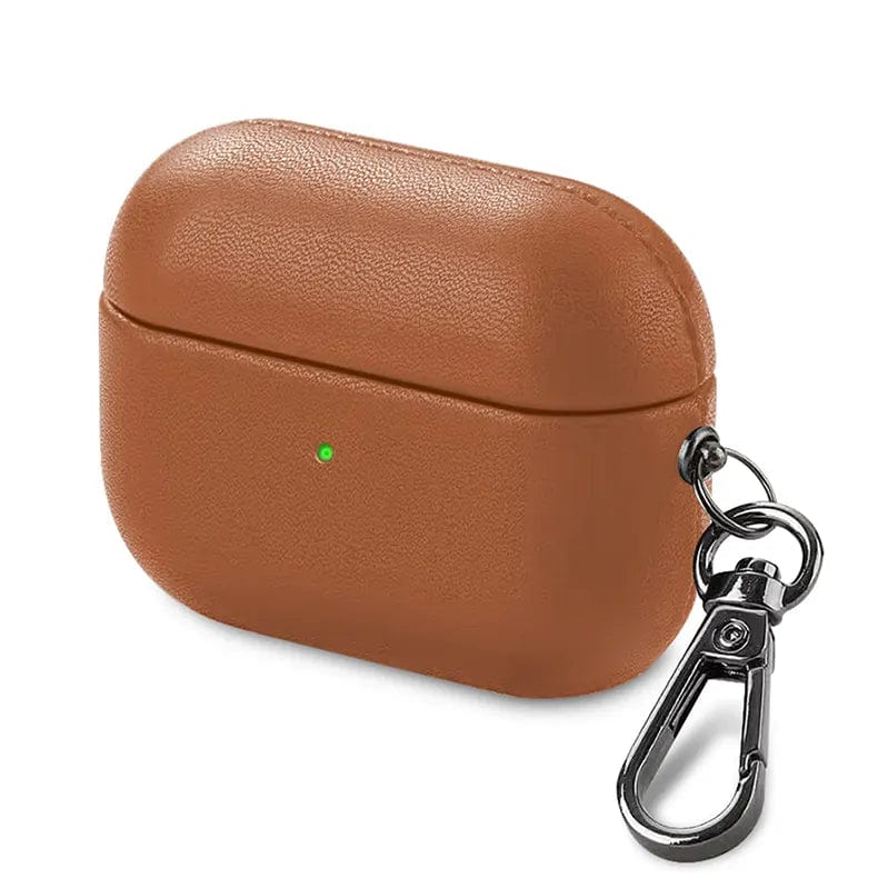 PU Leather Dual Layer Hard Cover for Airpods Pro | Pro 2 Airpods Pro | Pro 2 tan-brown