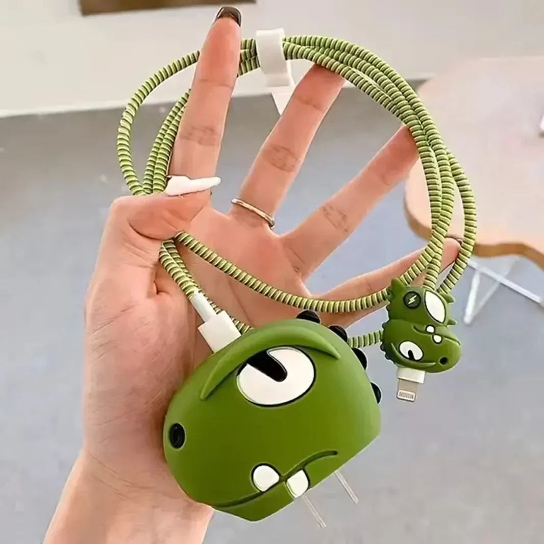 3D Silicone Cover with Spiral for Apple Adapter 18-20W