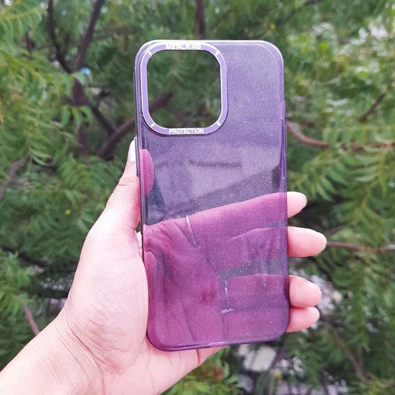 Luxury Bling Transparent Shiny Glitter Hard Case for iPhone 12 | 12 Pro iPhone 12 | 12 Pro deep-purple Cases & Covers