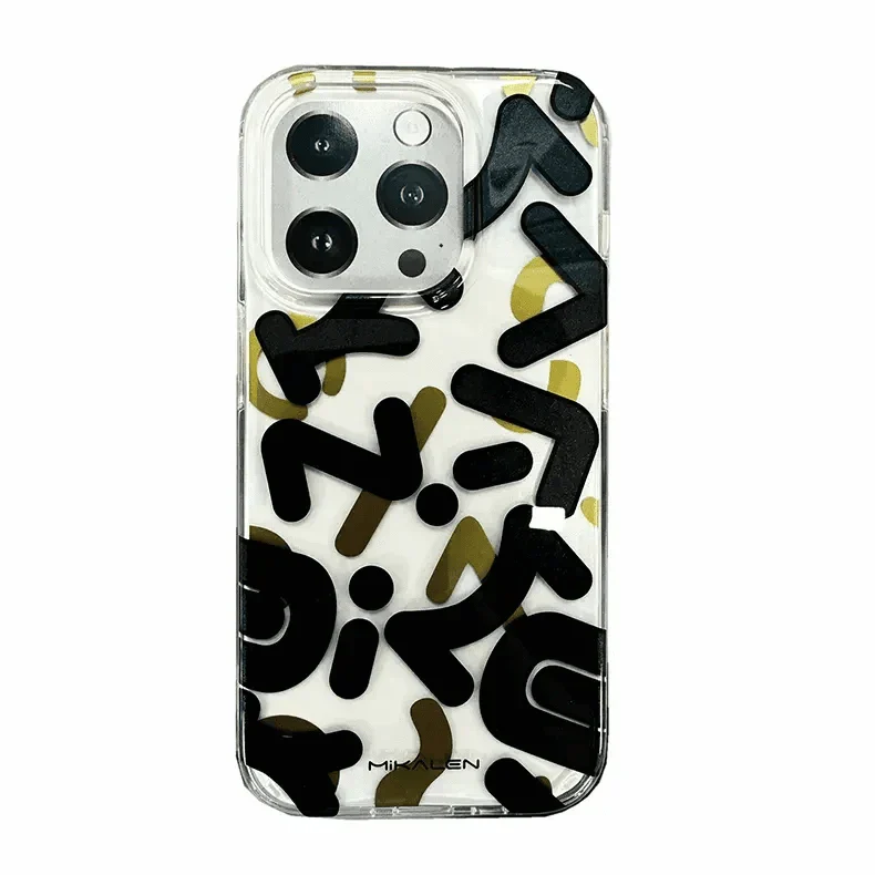 Mikalen Graffiti Letter Print Soft Edge Hard Case for iPhone 15 Pro iPhone 15 Pro Black Cases & Covers