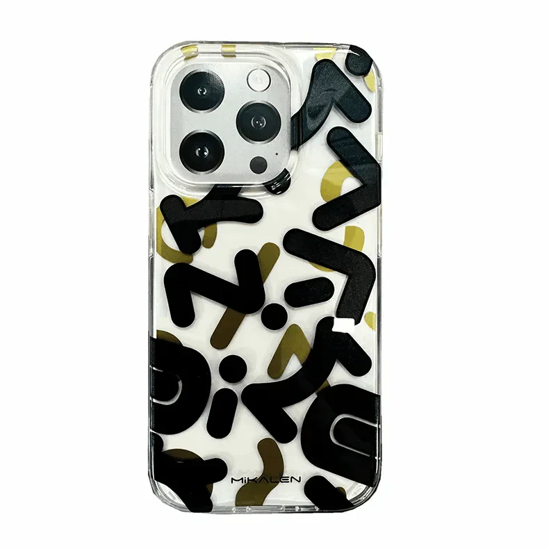 Mikalen Graffiti Letter Print Soft Edge Hard Case for iPhone 15 iPhone 15 Black Cases & Covers