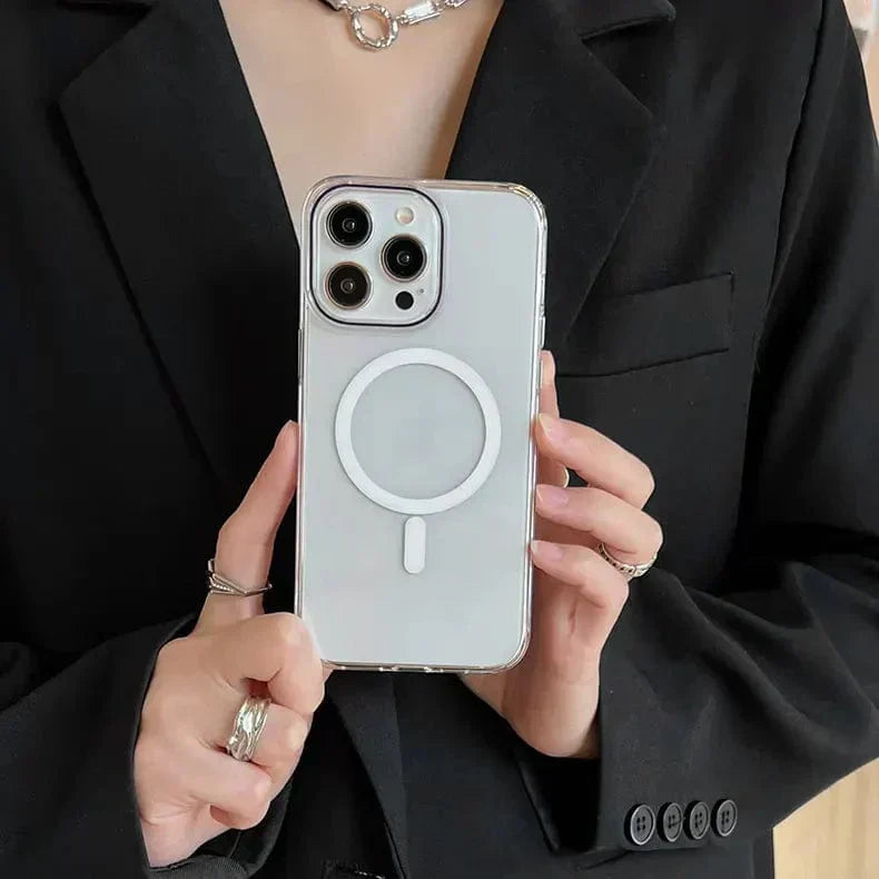Magnetic Shield With Magsafe Clear Case for iPhone 15 Pro iPhone 15 Pro Black with magsafe Cases & Covers